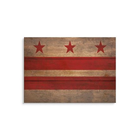 WILE E. WOOD 15 x 11 in. District of Columbia Flag Wood Art FLDC-1511